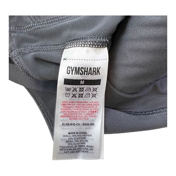 Gymshark Women's Cut Out Back Mesh Racerback Active Sports Bra Grey Size Medium - Picture 4 of 6